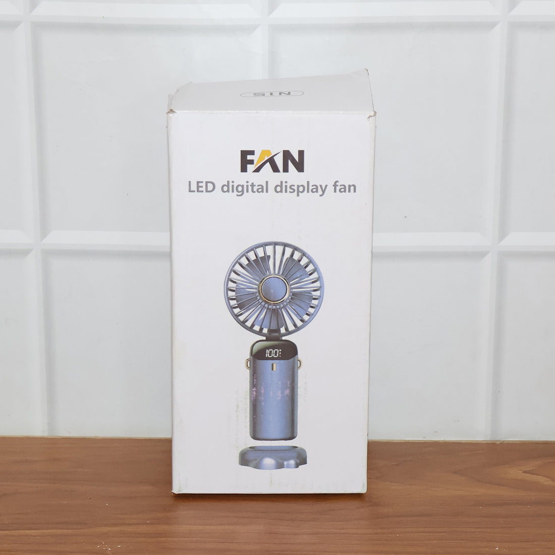 Rechargeable portable handheld fan with digital display - 1 pc