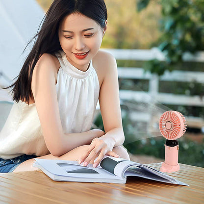 Rechargeable portable handheld fan with digital display - 1 pc