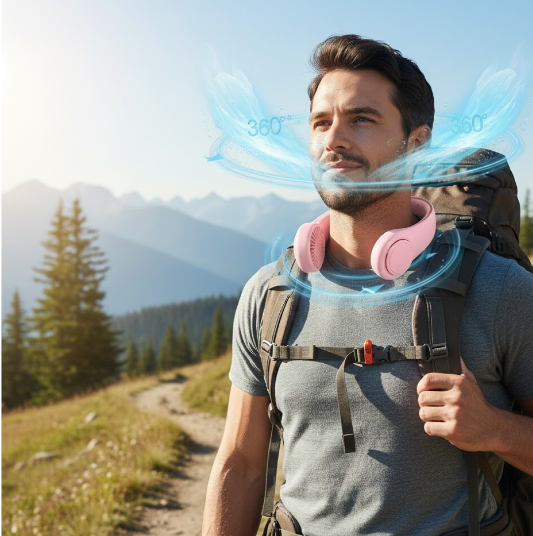 Portable neck fan: holiday hands free bladeless neck fan