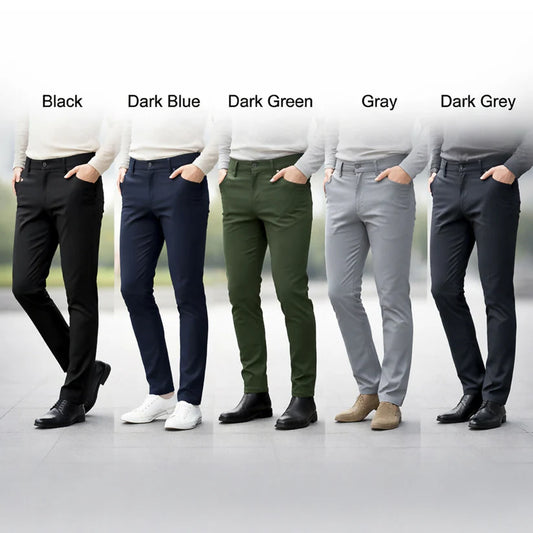 Men’s Premium Slim Fit Stretchable Formal & Casual Pants - Dark blue