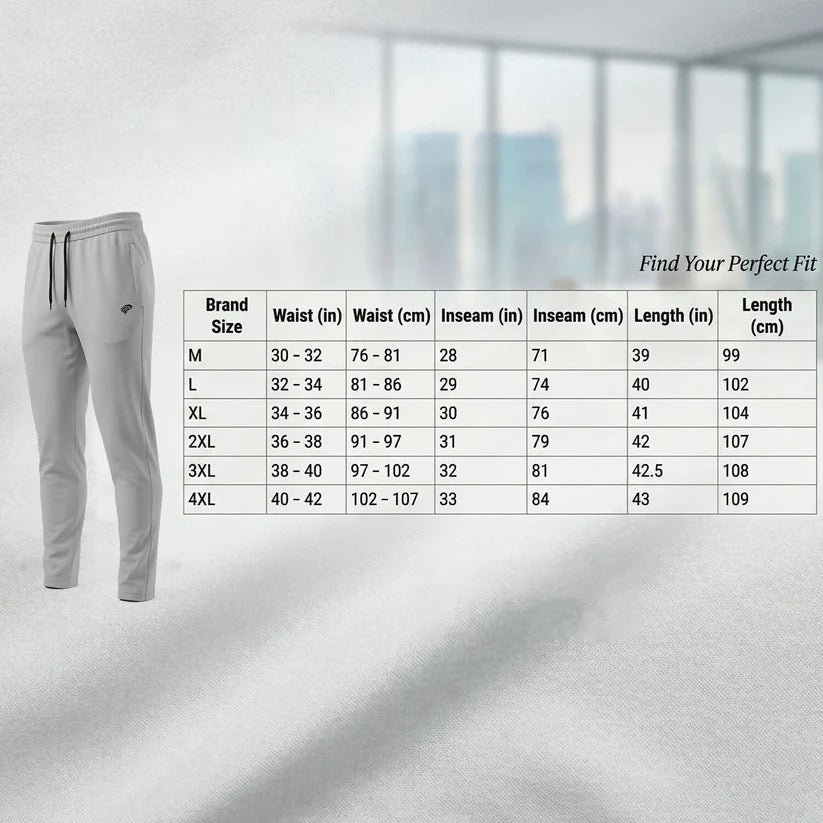 Men’s Premium Sports Track Pants with Side Chain Zip Pocket - Black